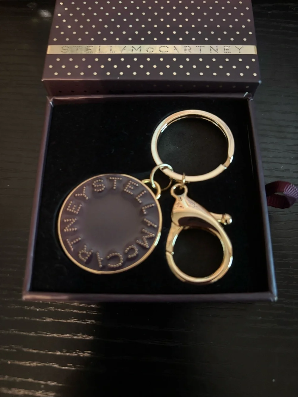 Authentic Stella McCartney Plum Logo Medallion Bag Charm / Keychain – NIB